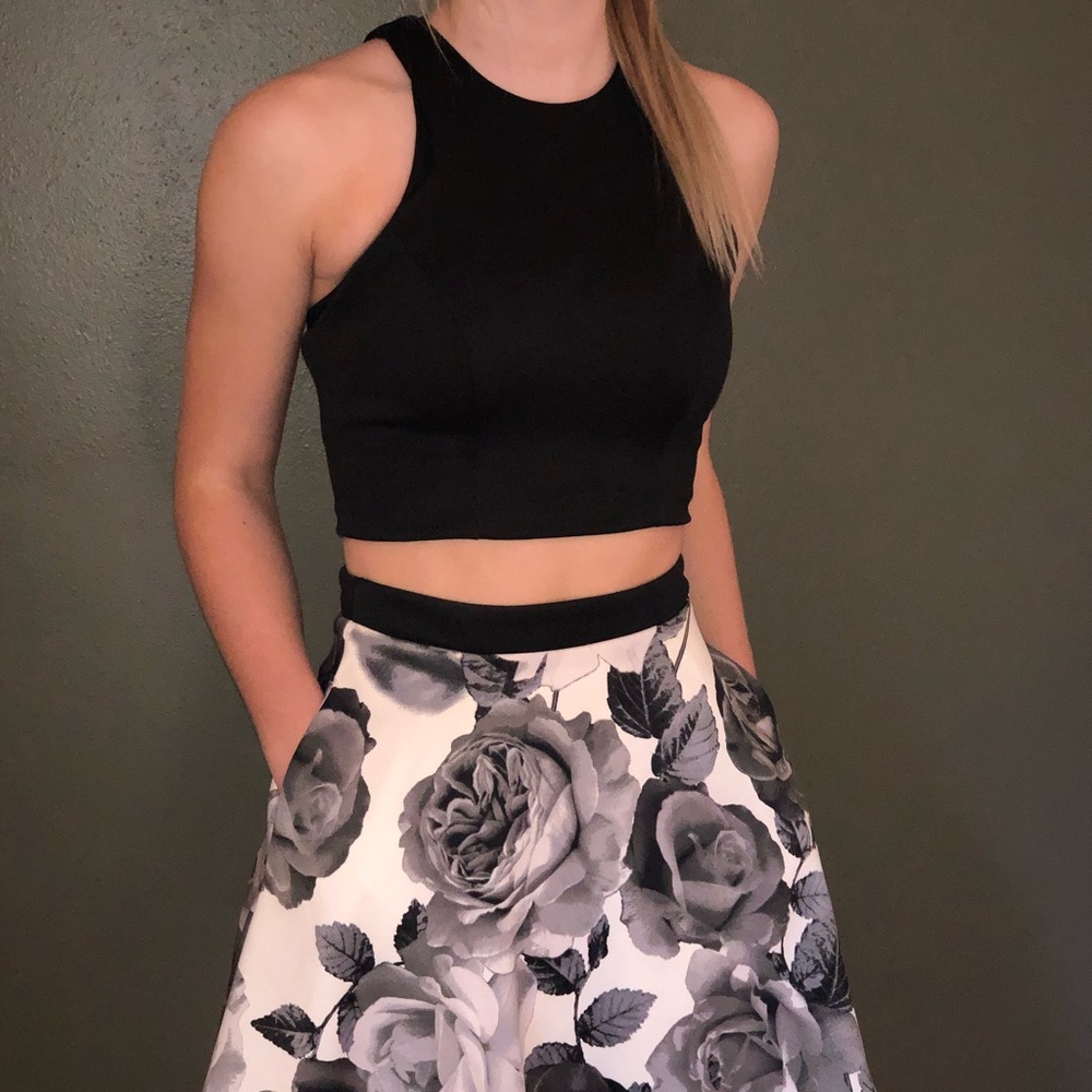 2 piece party dress Size 1 - black and white